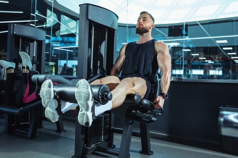 man in black t-shirt and white sneakers training in a gym